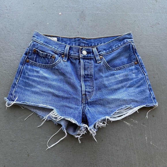 Levi's Pants - Levi’s 501 Cut Off Daisey Dukes High Rise Jeans Shorts - Med Wash Women’s 26